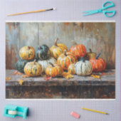 テーブカラフルルデコペの秋のパンプキ素朴ン 薄葉紙 (クラフト)