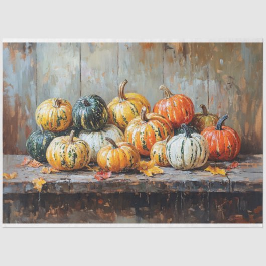 テーブカラフルルデコペの秋のパンプキ素朴ン 薄葉紙 (正面)