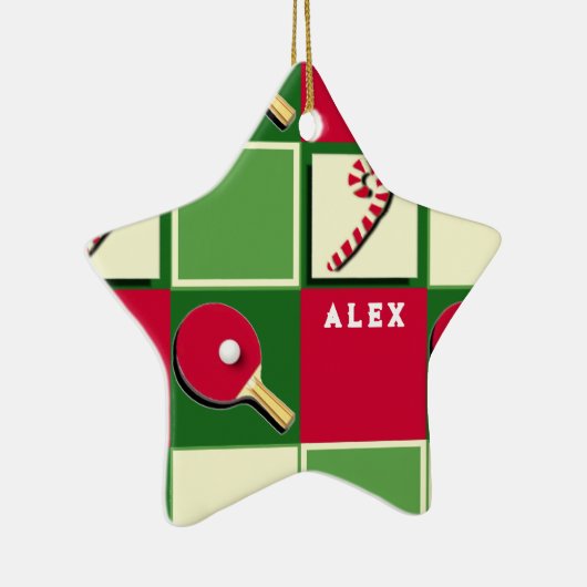 テーブパーソナライズされたルテニスホリデーギフト セラミックオーナメント (右)