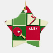 テーブパーソナライズされたルテニスホリデーギフト セラミックオーナメント (正面)