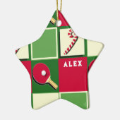 テーブパーソナライズされたルテニスホリデーギフト セラミックオーナメント (左)