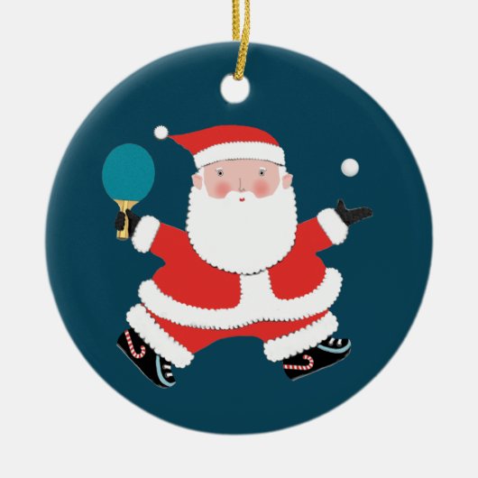 テーブパーソナライズされたルテニスホリデーギフト セラミックオーナメント (正面)