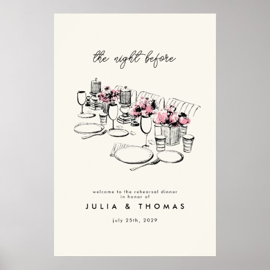 テーブモダンルスケッチリハーサルディナーウェルカムサイン ポスター (正面)
