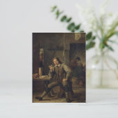 テーブルにもたれかかった喫煙者， 1643 ポストカード (スタンド正面)