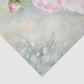 テーブルにエレガントピンクの牡丹が飾られた花瓶 薄葉紙 (詳細)