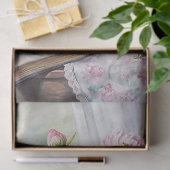 テーブルにエレガントピンクの牡丹が飾られた花瓶 薄葉紙 (ギフト)