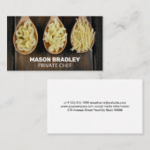 テーブルにパスタ付き木製スプーン 名刺 (正面/裏面)