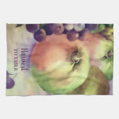 テーブルに収穫 – 果樹園フルーツティータオル キッチンタオル (横)