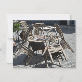 テーブルに寄せられた椅子 ポストカード