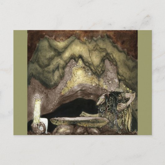 テーブルに座るプリンセスとトロール ポストカード (正面)