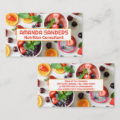 テーブルに散らばる果物とスムージー 名刺 (正面/裏面)