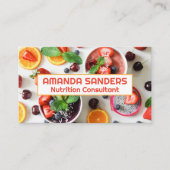 テーブルに散らばる果物とスムージー 名刺 (正面)