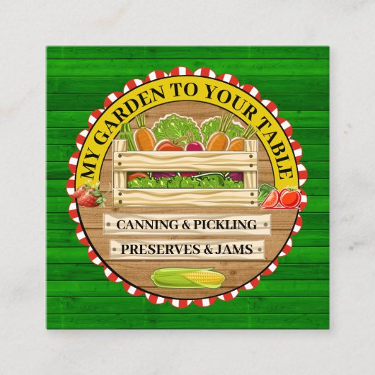 テーブルに新しい私の庭 スクエア名刺 (正面)