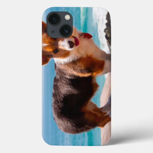 テーブルに立つペンブロークウェルシュコーギー子犬 Case-Mate iPhoneケース (裏面)