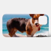 テーブルに立つペンブロークウェルシュコーギー子犬 Case-Mate iPhoneケース (裏面 (横))