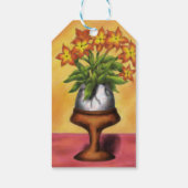 テーブルに花を付けた花瓶としてのイースターの卵 ギフトタグ (裏面)