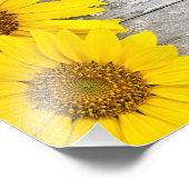 テーブルのひまわり フォトプリント            (角)