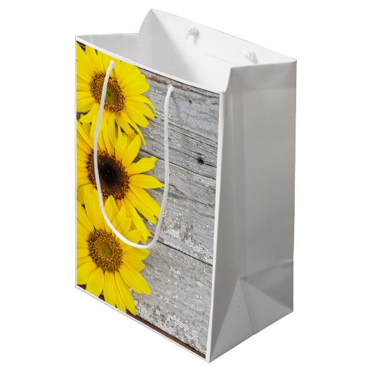 テーブルのひまわり ミディアムペーパーバッグ (正面アングル)