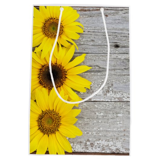 テーブルのひまわり ミディアムペーパーバッグ (裏面)