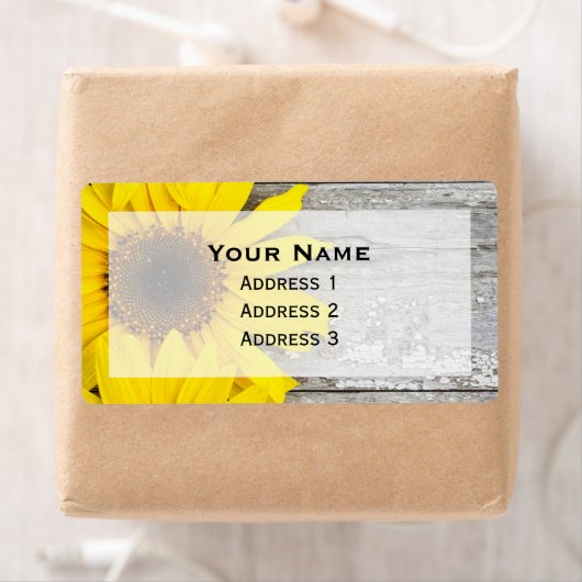 テーブルのひまわり ラベル (インサイチュ)