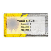 テーブルのひまわり ラベル (正面)