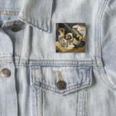 テーブルのギターそしてデザート用深皿、1918年 缶バッジ (インサイチュ)