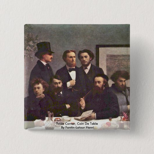 テーブルのコーナー、Coin De Table By Fantin-Latourアンリー 缶バッジ (正面)