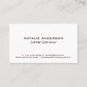 テーブルのコーヒー豆とカップ 名刺 (裏面)