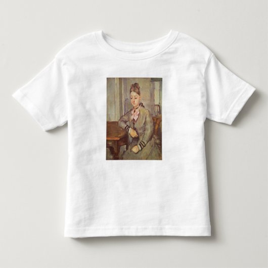 テーブルのセザンヌLeaning、1873-77年夫人 トドラーTシャツ (正面)