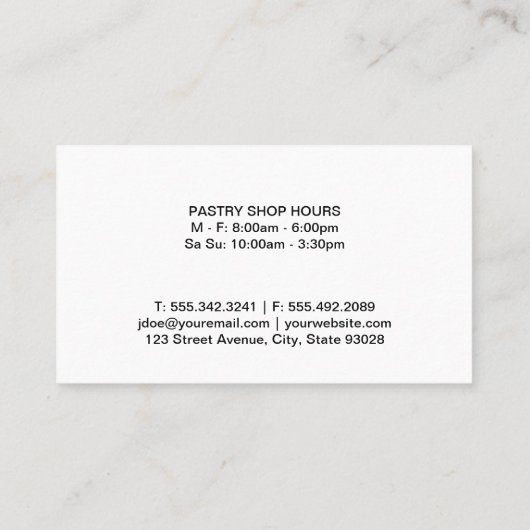 テーブルのハーブとスパイス 名刺 (裏面)