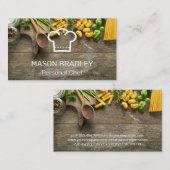 テーブルのパスタ | シェフハットロゴ 名刺 (正面/裏面)