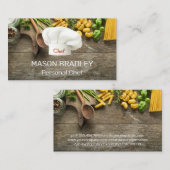 テーブルのパスタ | シェフハット 名刺 (正面/裏面)