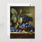 テーブルのブルーベリー ポストカード (正面/裏面)