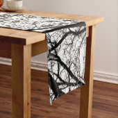 テーブルのランナーの白黒の抽象芸術の木 ロングテーブルランナー (インサイチュ)