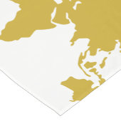 テーブルのランナー-金ゴールドの世界地図 ショートテーブルランナー (コーナー)