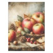 テーブルのヴィンテージ水色のリンゴのバスケット テーブルクロス (正面)