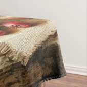 テーブルのヴィンテージ水色のリンゴのバスケット テーブルクロス (インサイチュ)