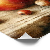 テーブルのヴィンテージ水色のリンゴのバスケット ポスター (コーナー)