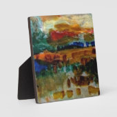 テーブルの上のプレートのイーゼル/豊かな風景! フォトプラーク (正面)