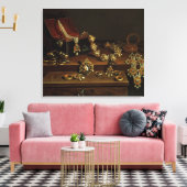 テーブルの上の宝石の棺 キャンバスプリント (インサイチュ (リビング))