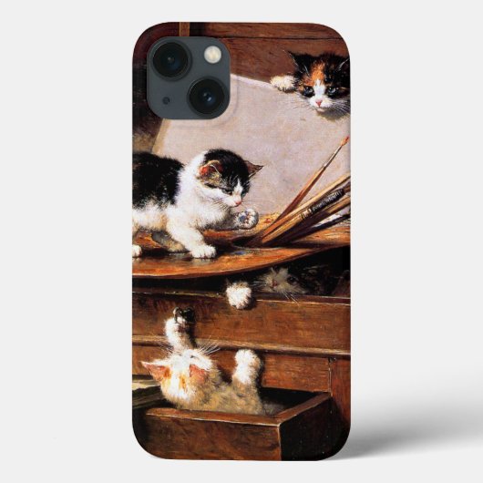テーブルの上の母猫と子猫 Case-Mate iPhoneケース (裏面)