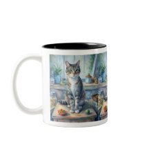 テーブルの上の猫