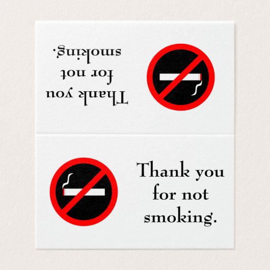テーブルの上の禁煙の印 名刺 (外部フラット)