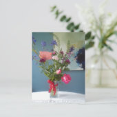 テーブルの上の花 ポストカード (スタンド正面)