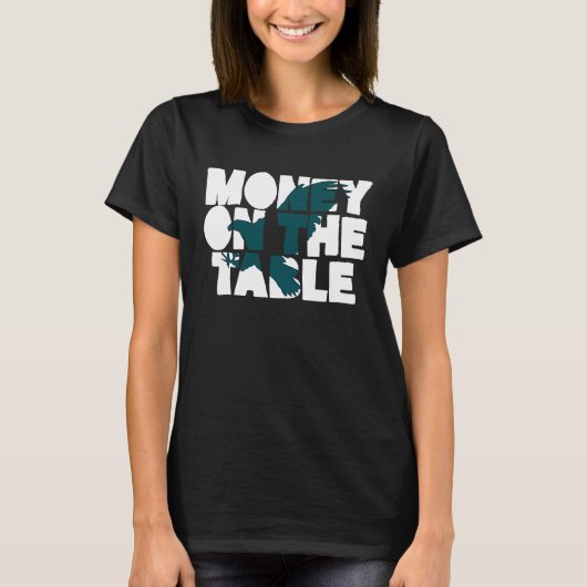 テーブルの上の金 Tシャツ (正面)