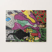 テーブルの上の黒猫 ジグソーパズル (横)