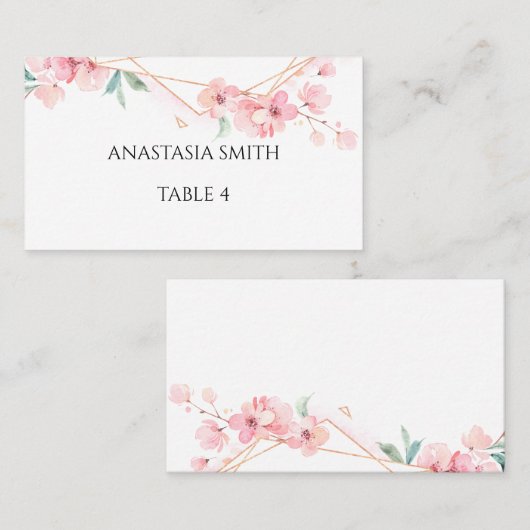 テーブルの名前と番号を持つカード。 プレイスカード (正面/裏面)