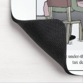 テーブルの寄付の下で犬は漫画に課税します マウスパッド (コーナー)