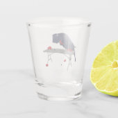 テーブルの小グラス上のバッファローのフットボール ショットグラス (裏面)