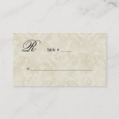 テーブルの座席表-孔雀は紫色のプラムに羽をつけます プレイスカード (裏面)